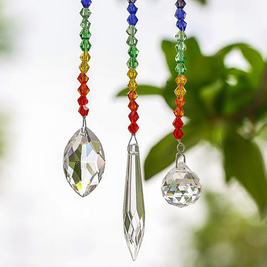 3/pc set of 7 Chakra Sparkling Crystal Sun Catchers